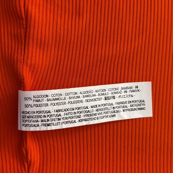 Zara Collection Ribbed Crop Top - Orange Size L - Picture 8 of 8